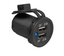 2xUSB pistik 2100mA süvistatav 12/24V