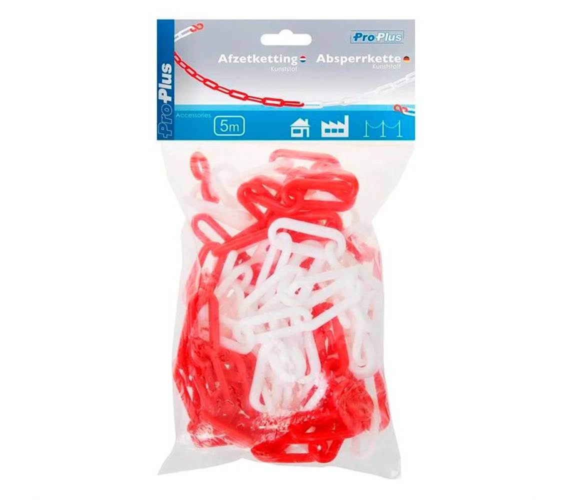 Piirdekett plastik 5M punane/valge