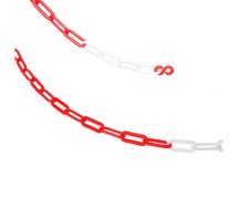 Piirdekett plastik 5M punane/valge
