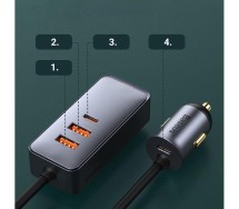 Baseus laadija 2xUSB/2xUSB-C 120W 12/24V