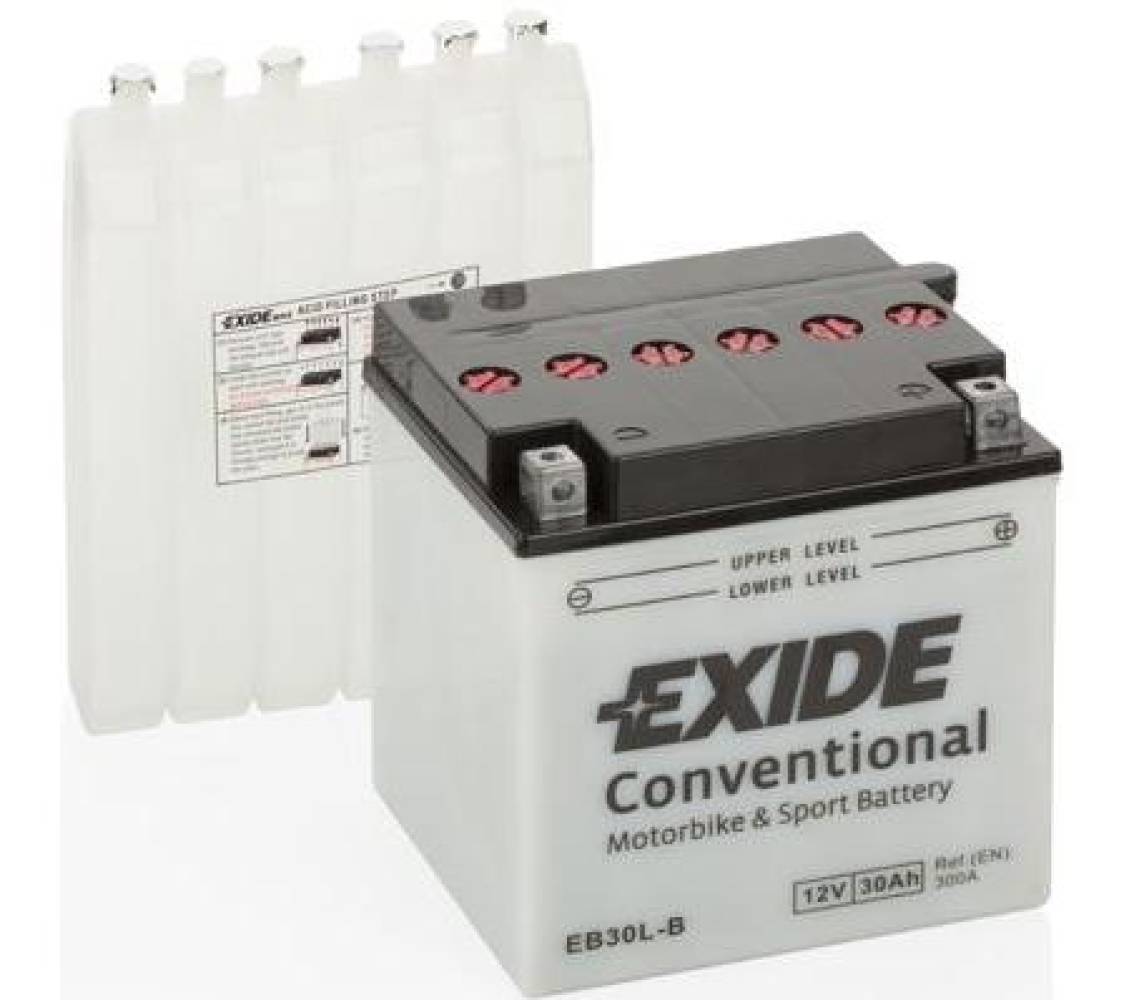 12V 30Ah YB30L-B 165x130x176-+ Exide