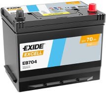 Exide Excell 70Ah 540A 266x172x223-+