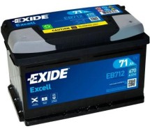 Exide Excell 71Ah 670A 278x175x175-+
