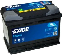 Exide Excell 74Ah 680A 278x175x190+-