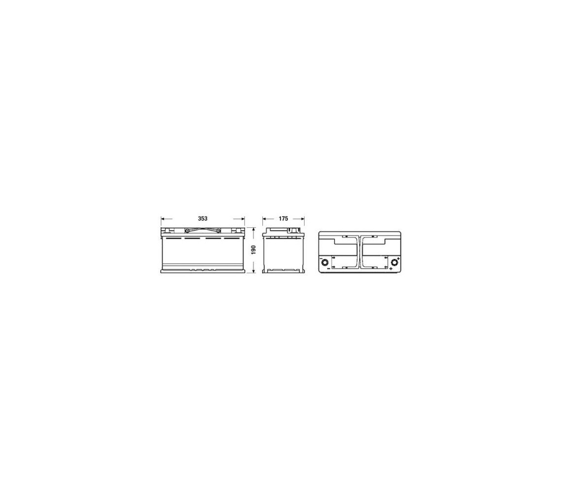 Exide EFB 100Ah 900A 353x175x190-+