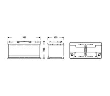 Exide EFB 100Ah 900A 353x175x190-+