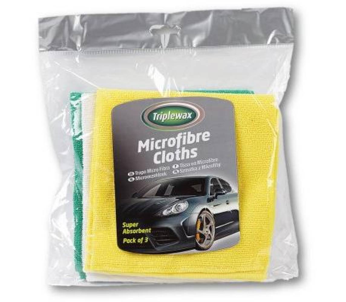 Салфетки из микрофибры 3шт 100%pe Triplewax