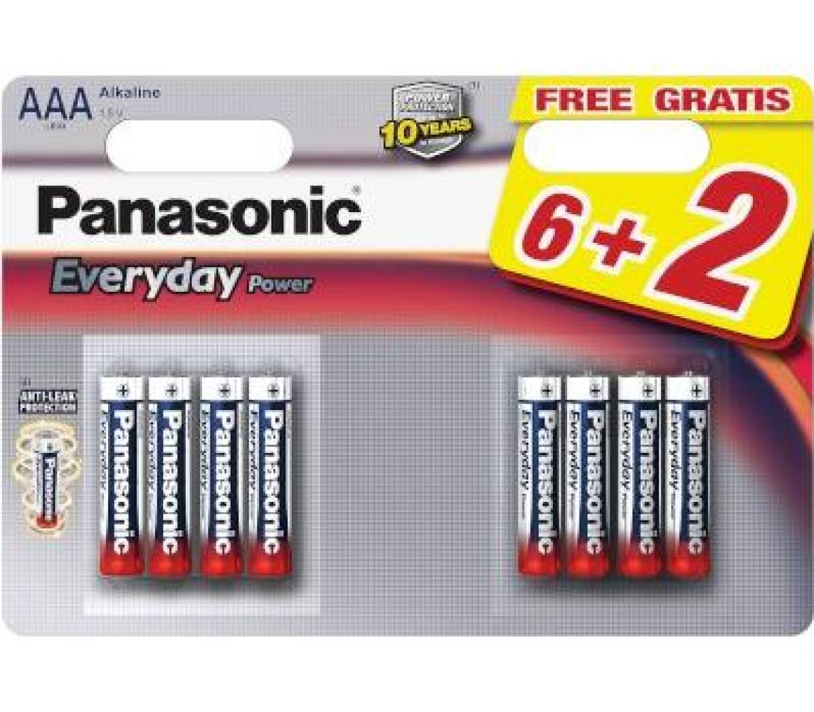 AAA(6+2)Everyday Panasonic patarei