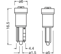 12V LED W2.3W 6000K 0,25W W2X4.6D 2tk