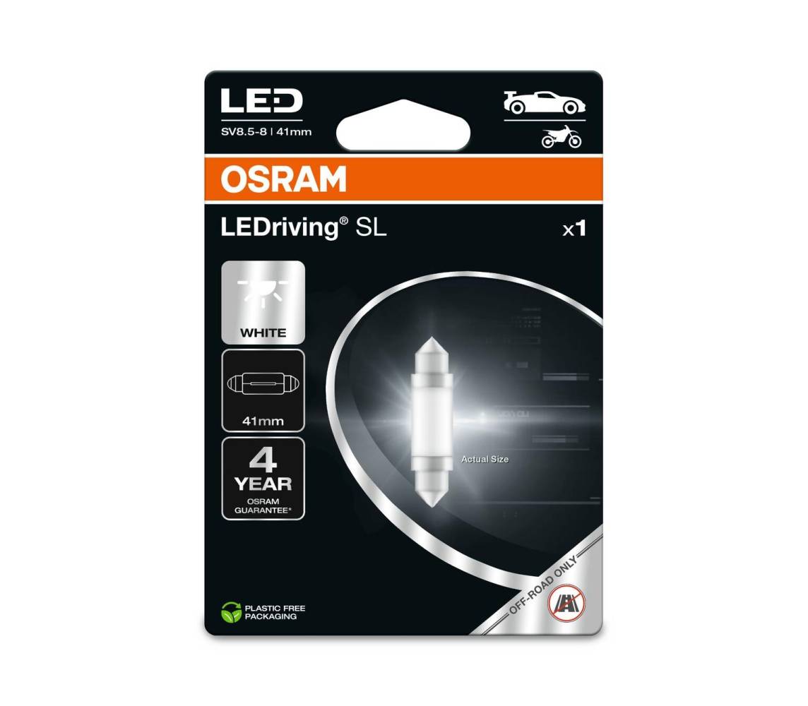 12V LED C5W 41mm 6000K 0,61W SV8.5-8 1tk