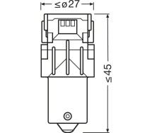 12V LED PY21W Amber 1,3W BAU15S 2tk