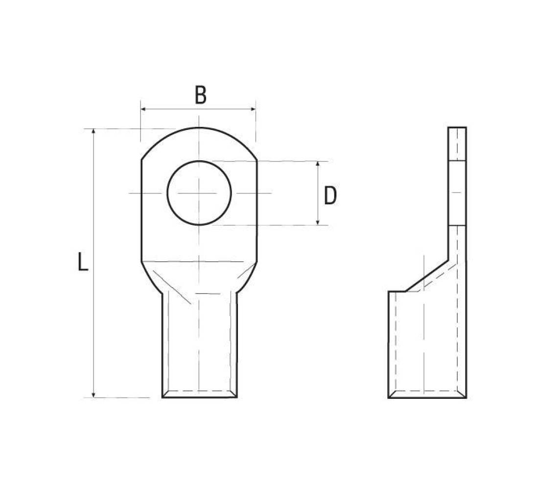 Кабельный наконечник медный 25mm-Ø0,5mm