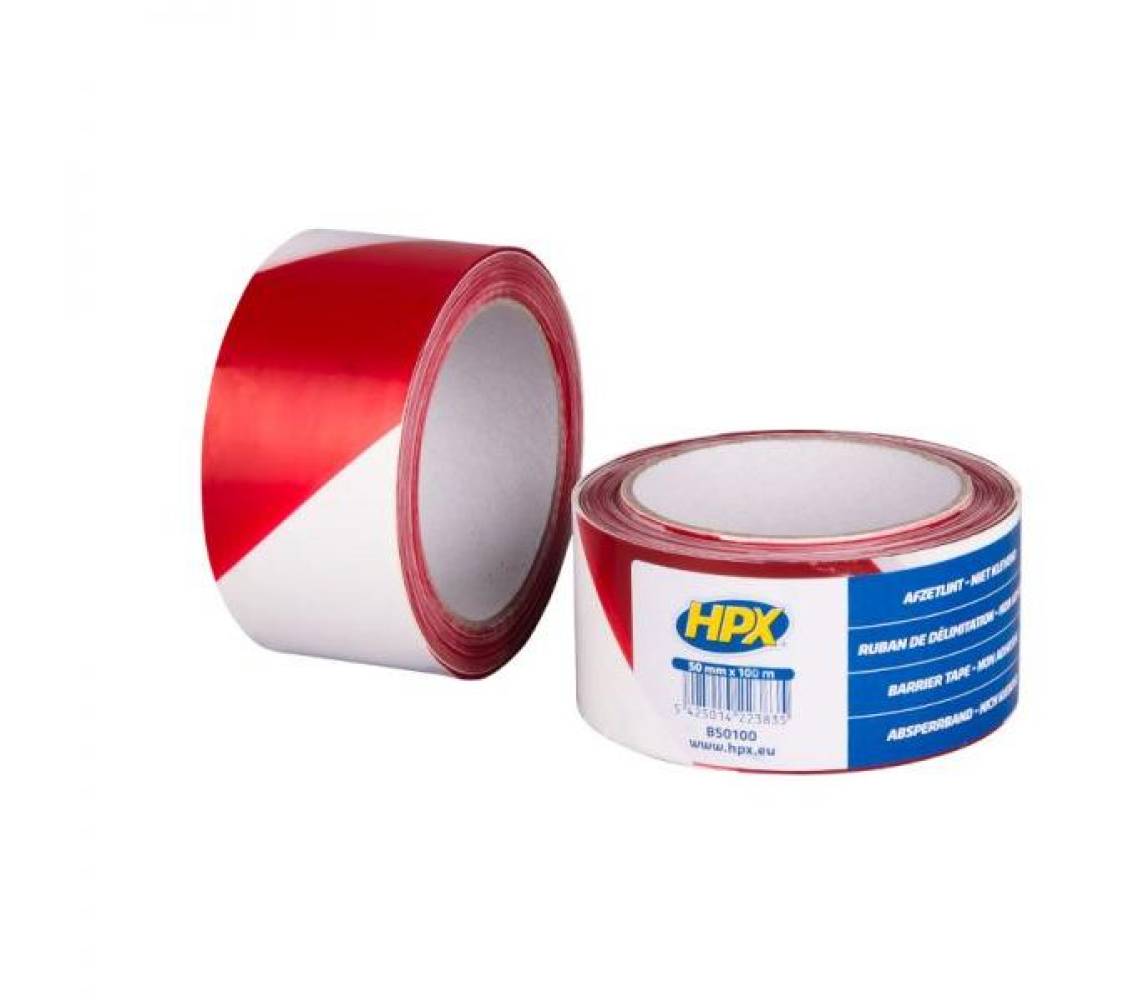 Ohutuslint pun/valge 50mm*100m