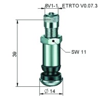 Tl-met.ventiil. nikeldatud. l=39mm. ava=8.3mm. 14bar s/a