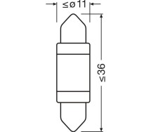 12V LED C5W 36mm 6000K 0,6W SV8.5-8 1tk