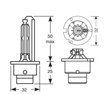 HID pirn 35W D2S 6000K 1tk