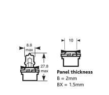 12V 3W B10d hal.BROWN
