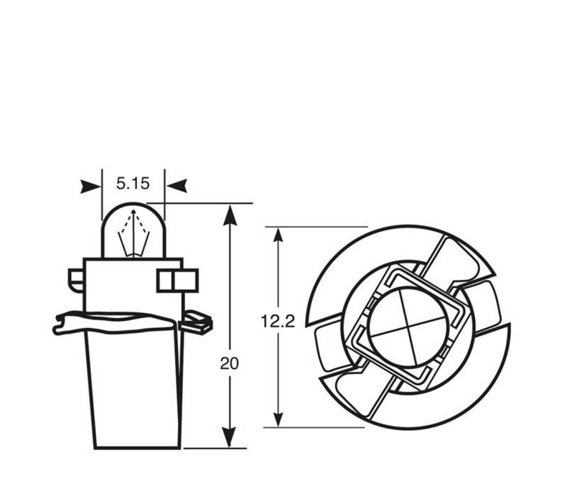 12V 1,2W BX2d