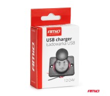 Laadija 2xUSB-C pesa 12/24V punane taust
