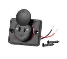Laadija 2xUSB-C pesa 12/24V punane taust
