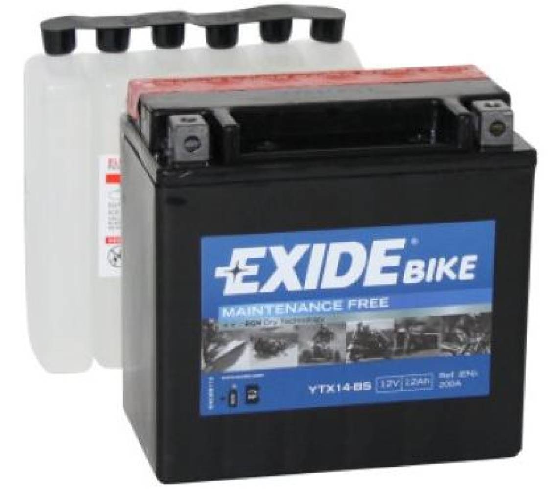12V 12Ah YTX14-BS AGM 150x87x145+- Exide