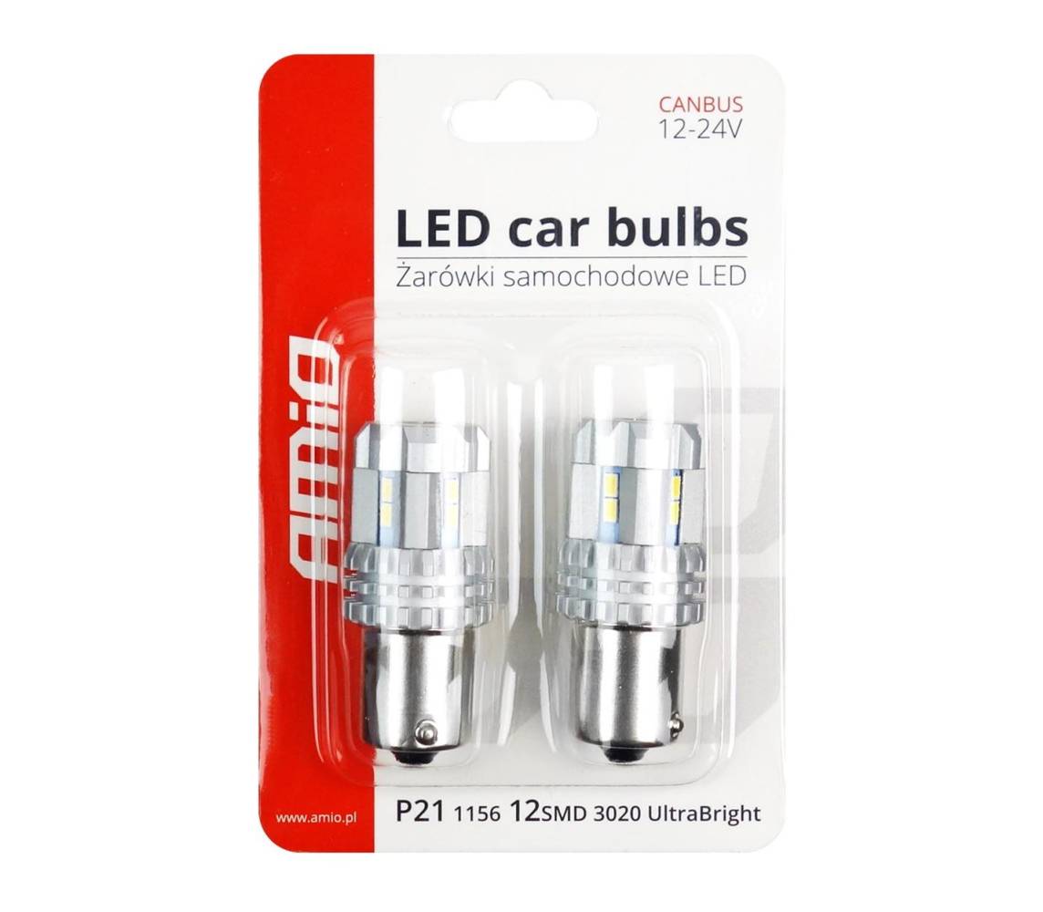 LED Canbus 12-24V UltraBright BA15s 2tk Amio