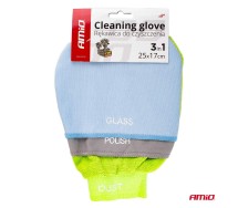 3 ühes Glass Polish Dust Microfiber puhastuskinnas 25x17cm Amio