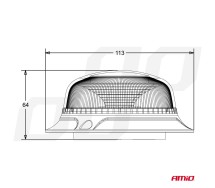Vilkur 18LED 12/24V E9 madal 3-kruviga Amio