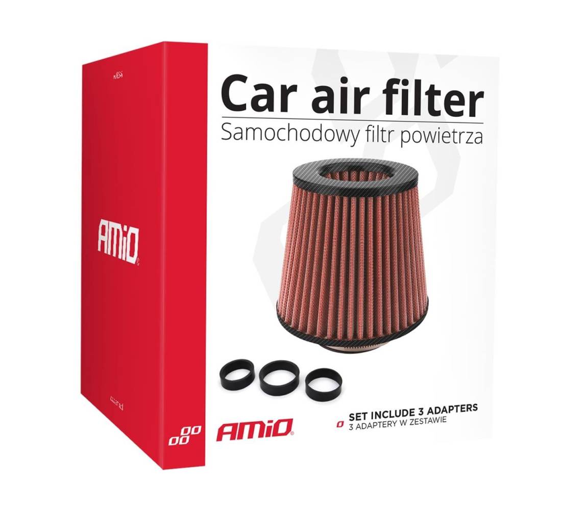 Конусный воздушный фильтр AF-Carbon + 3 адаптера Amio