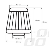 Конусный воздушный фильтр AF-Carbon + 3 адаптера Amio