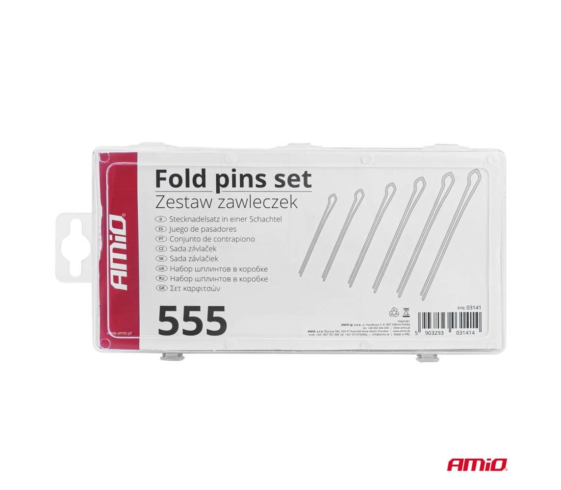 Набор шплинтов (шплинтовка) 555 шт, Amio