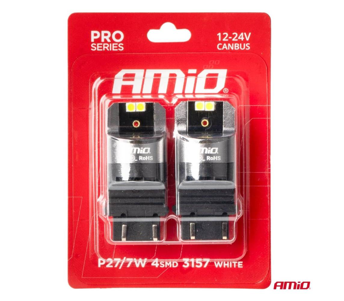 LED CANBUS Pro-seeria 12V/24V WR27/7W T20 Valge 2-niidiga