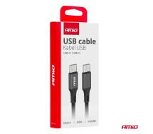 Laadimiskaabel must USB-C-USB-C 60W 100cm FullLINK Amio