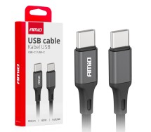 Laadimiskaabel must USB-C-USB-C 60W 100cm FullLINK Amio