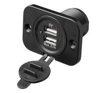 2xUSB pistik raamiga süvist. 3.1A 12 24V