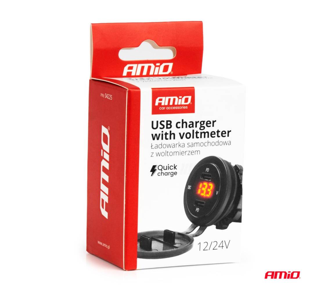 Laadija 2x USB-C voltmeter taustavalgus