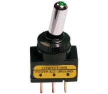 Алюминиевый переключатель Led ,12/24, зеленый