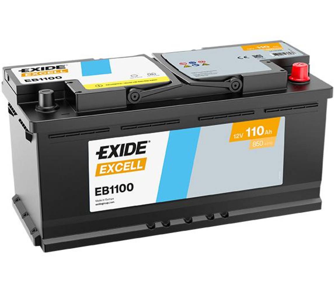 Exide Excell 110Ah 850A 394x175x190-+