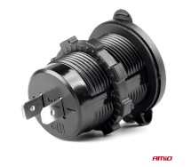 Veekindel pesa 2xUSB 12/24V 2,1A 37mm Amio
