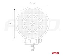Töötuli ümar AWL06 9 LED FLOOD 9-36V Amio