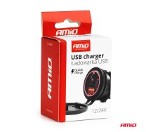 Laadija 2x USB-C ja USB 12/24V punaneval