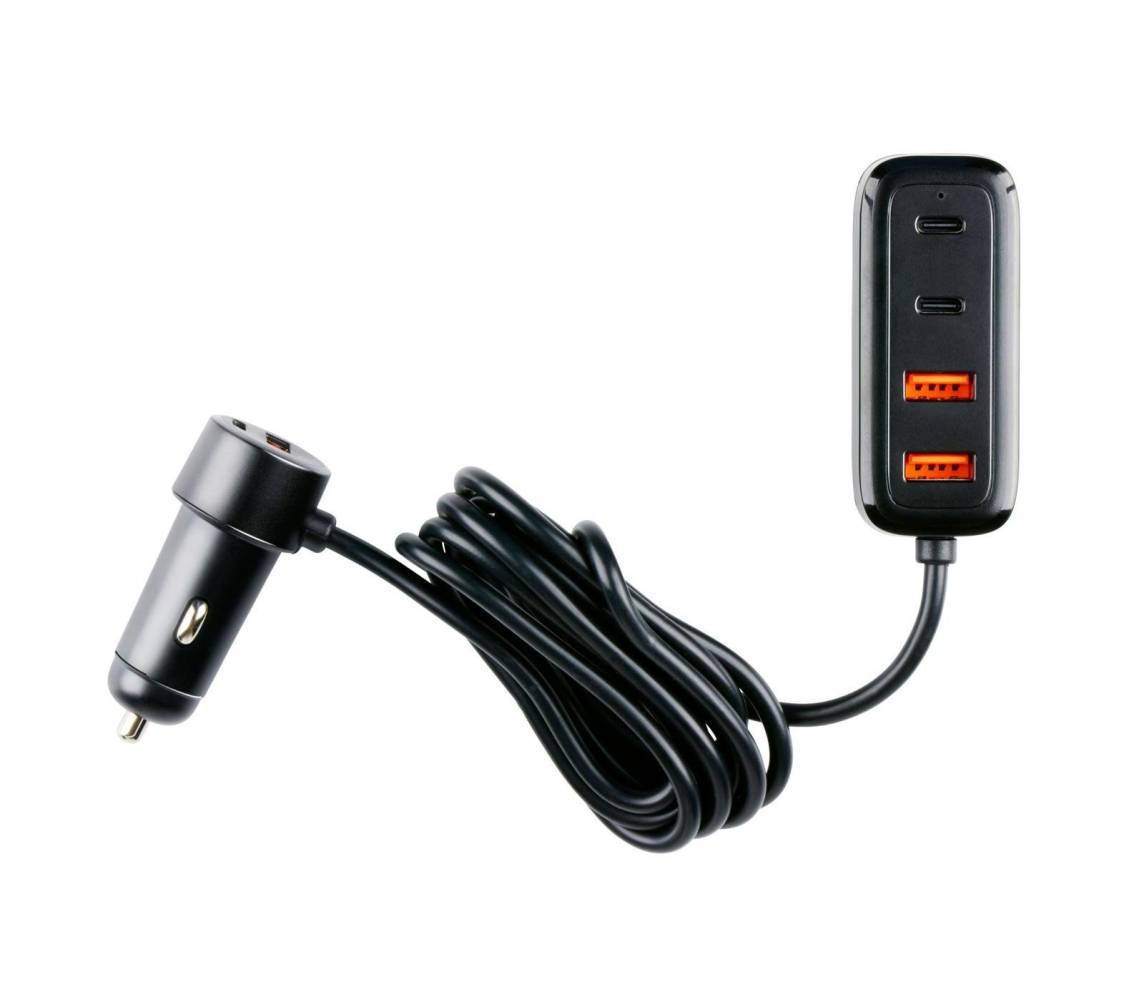 Автомобильное зарядное устройство 12–24 В с USB‑A и USB‑C, с разветвителем