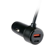 Автомобильное зарядное устройство 12–24 В с USB‑A и USB‑C, с разветвителем