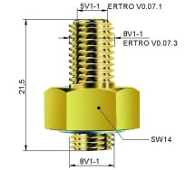 Ventiili adapter vc-6 - vc-2 (üleminek jämedalt stand. ventiilile) sisse keerat