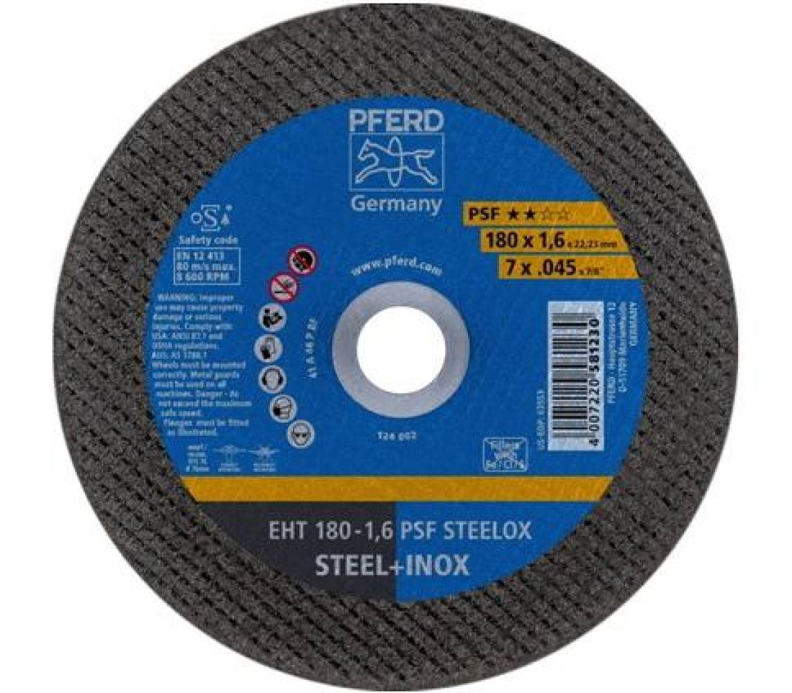 Lõikeketas teras/inox 178x1.6mm pferd