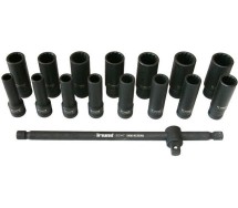 16-os. 1/2" pikkade 12-kant löökpadrunite kompl. 10-24 Triumf