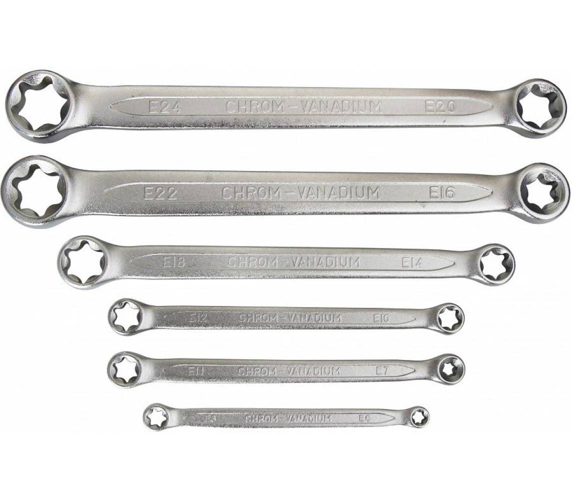6-os. sirge silmusvõtmete kompl. torx e6xe8-e20x24 Triumf