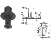 Клипса обшивки 8 мм с фиксатором‑штифтом, Dobmar (1 шт)
