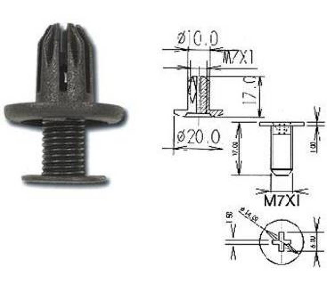 Клипса обшивки 10 мм, Dobmar (1 шт)