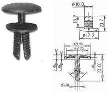 Клипса обшивки 10 мм, Dobmar (1 шт)